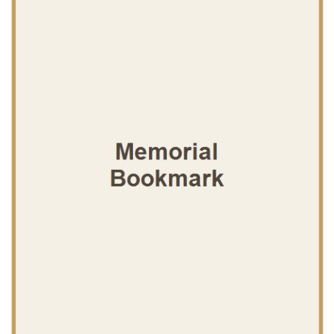 Memorial Bookmark Template