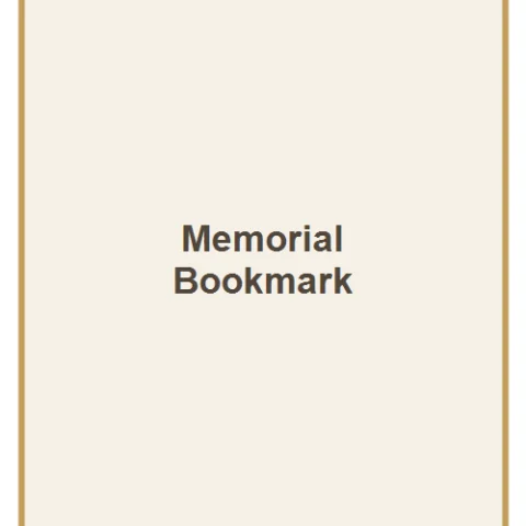 Memorial Bookmark Template