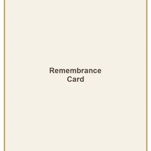 Remembrance Card Template