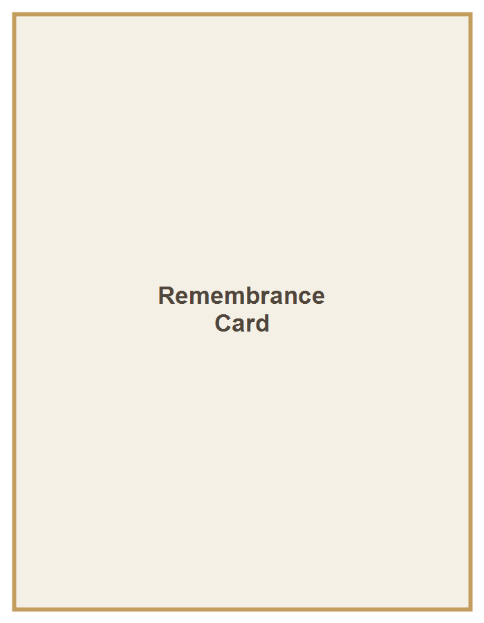 Remembrance Card Template